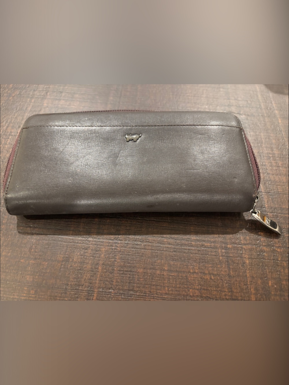 Authentic Braun Büffel Leather Zip-Around Long Wallet